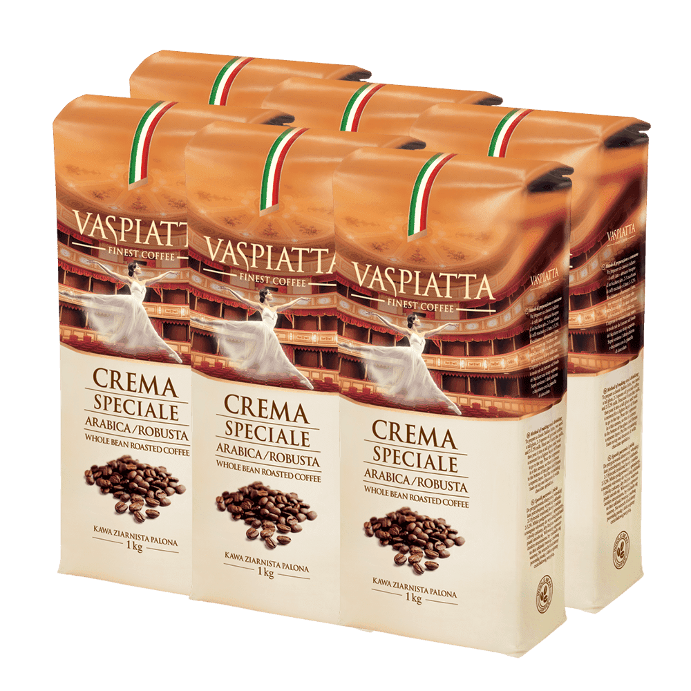 Pakiet 6x1kg Kawa Ziarnista Vaspiatta Crema Speciale 