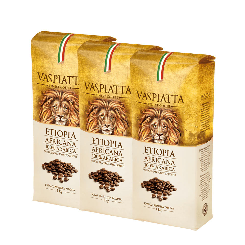 Pakiet 3x1kg Kawa Ziarnista Vaspiatta Ethiopia Africana